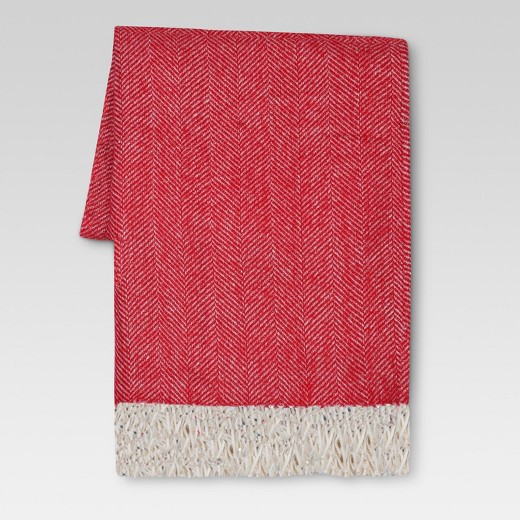 Herringbone Throw Blanket - Red - Threshold™