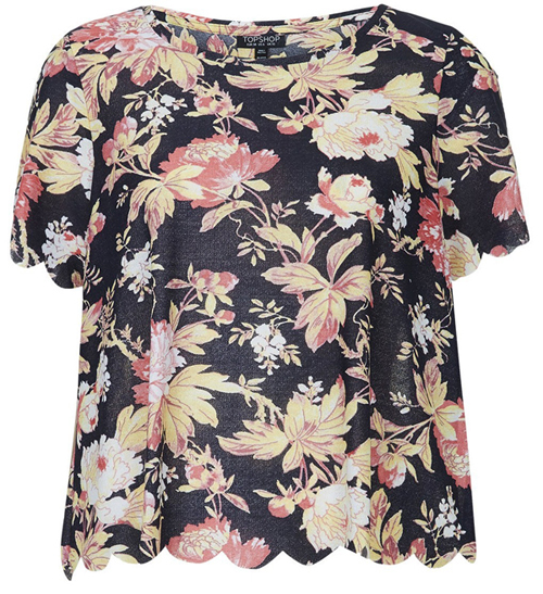 Hot Buy | Topshop Toile Flower Scallop Tee | KP FUSION